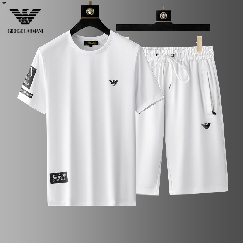 Wholesale Cheap A rmani men Short Sleeve Tracksuits for Sale