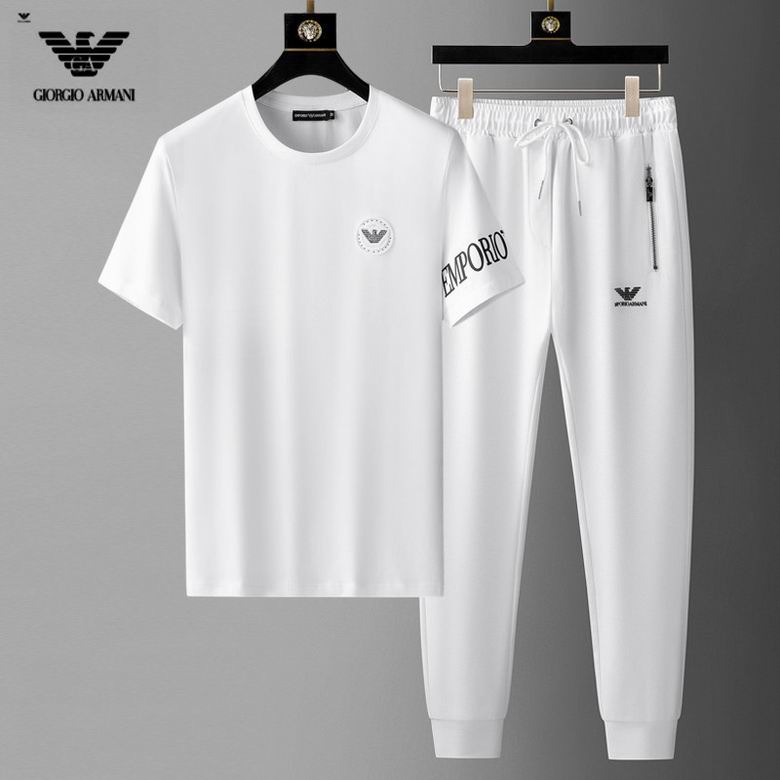 Wholesale Cheap A rmani Short Sleeve MEN Tracksuits for Sale