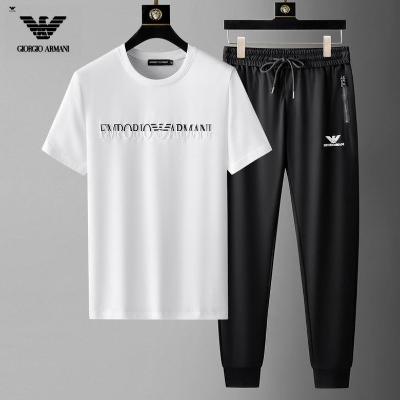 Wholesale Cheap A rmani Short Sleeve MEN Tracksuits for Sale