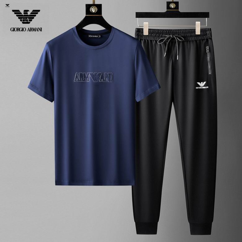 Wholesale Cheap A rmani Short Sleeve MEN Tracksuits for Sale