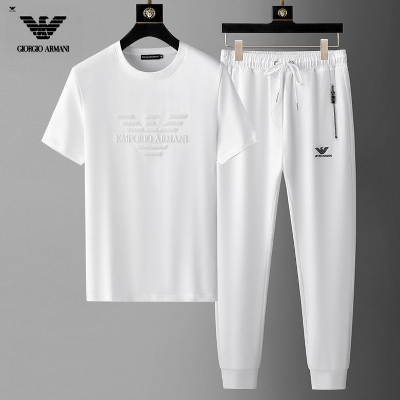 Wholesale Cheap A rmani Short Sleeve MEN Tracksuits for Sale