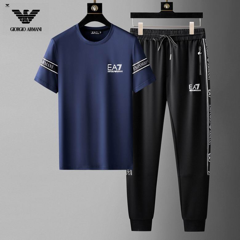 Wholesale Cheap A rmani Short Sleeve MEN Tracksuits for Sale