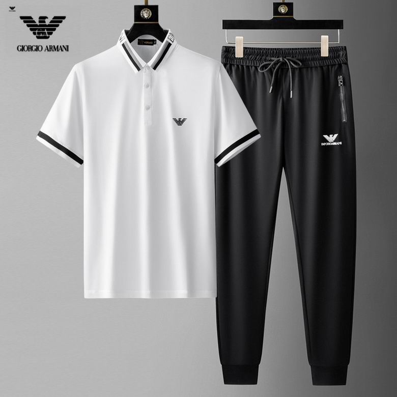 Wholesale Cheap A rmani Short Sleeve MEN Tracksuits for Sale