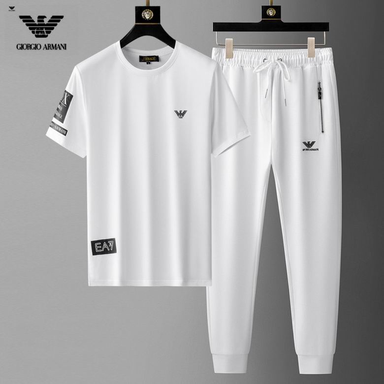 Wholesale Cheap A rmani Short Sleeve MEN Tracksuits for Sale