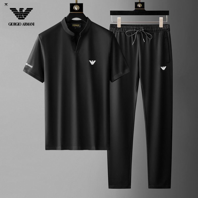 Wholesale Cheap A rmani Short Sleeve MEN Tracksuits for Sale