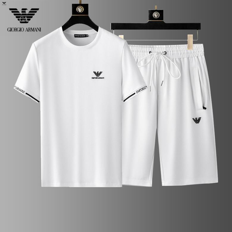 Wholesale Cheap A rmani men Short Sleeve Tracksuits for Sale