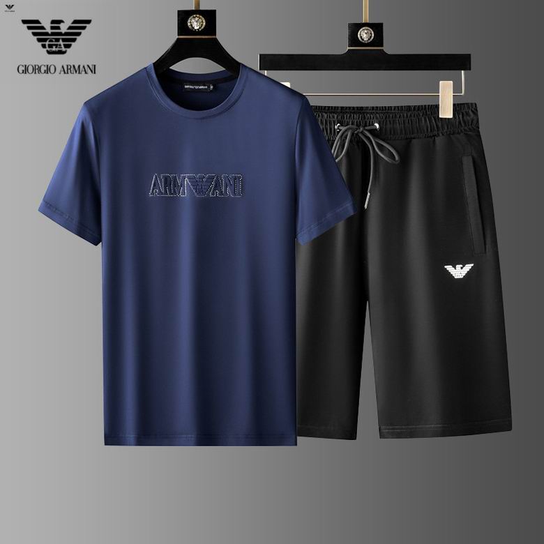 Wholesale Cheap A rmani men Short Sleeve Tracksuits for Sale