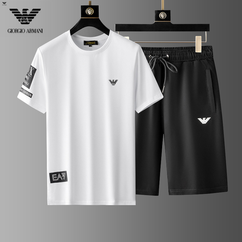 Wholesale Cheap A rmani men Short Sleeve Tracksuits for Sale