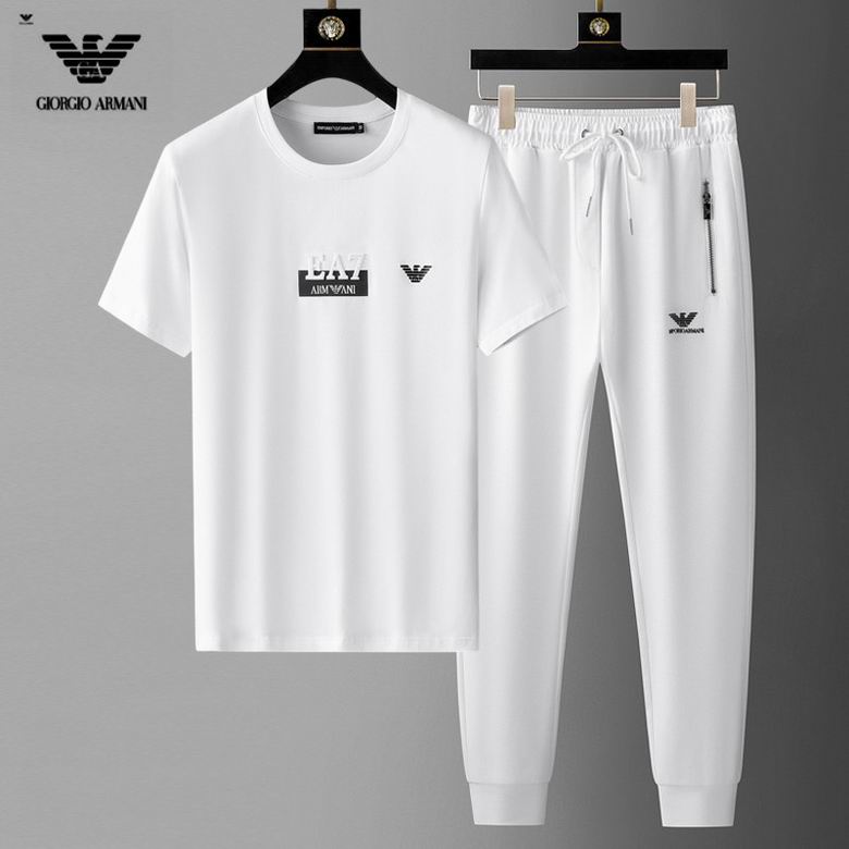 Wholesale Cheap A rmani Short Sleeve MEN Tracksuits for Sale