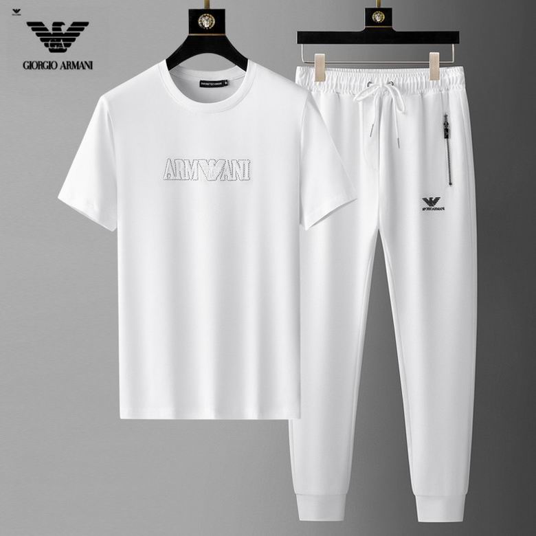 Wholesale Cheap A rmani Short Sleeve MEN Tracksuits for Sale