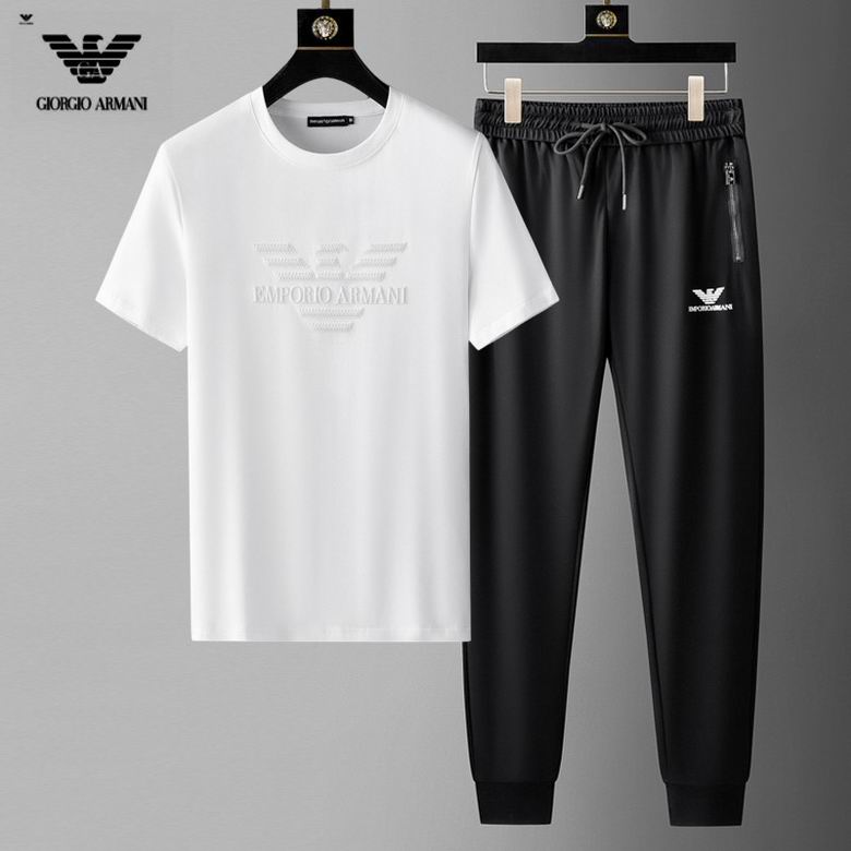 Wholesale Cheap A rmani Short Sleeve MEN Tracksuits for Sale