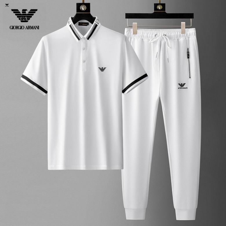 Wholesale Cheap A rmani Short Sleeve MEN Tracksuits for Sale