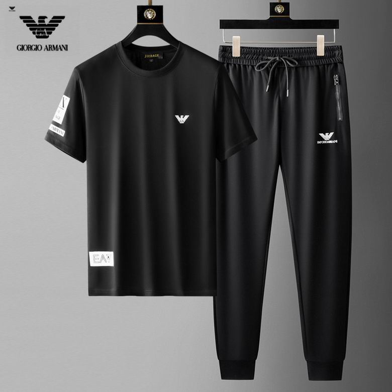 Wholesale Cheap A rmani Short Sleeve MEN Tracksuits for Sale