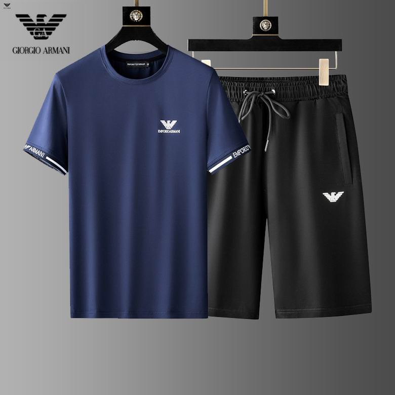 Wholesale Cheap A rmani men Short Sleeve Tracksuits for Sale