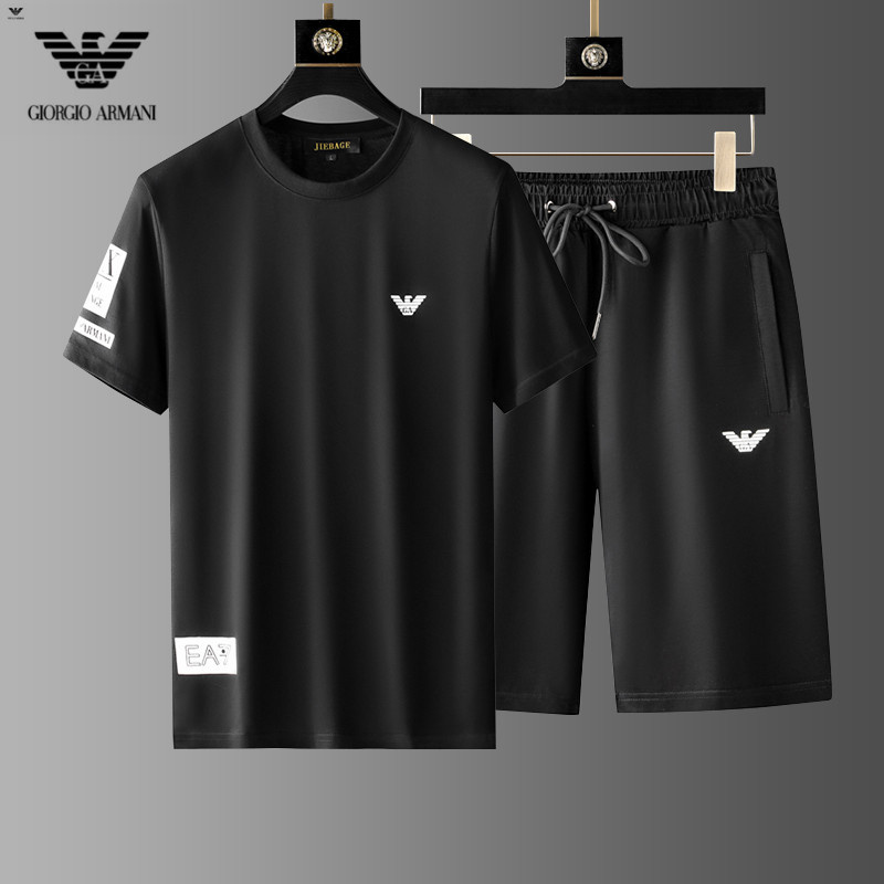 Wholesale Cheap A rmani men Short Sleeve Tracksuits for Sale