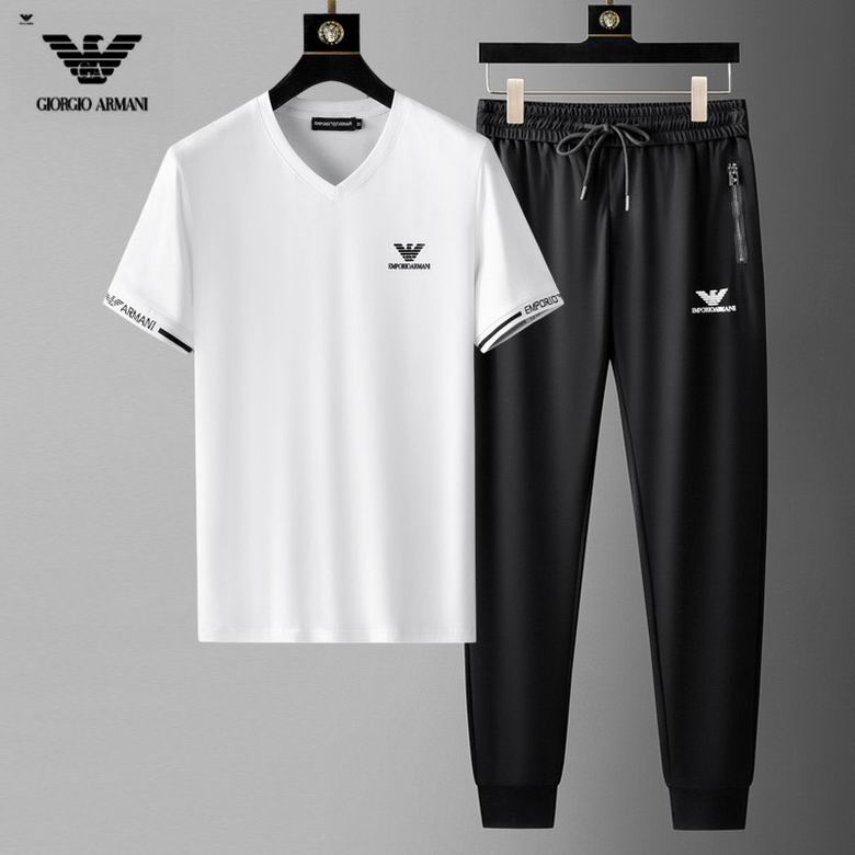 Wholesale Cheap A rmani Short Sleeve MEN Tracksuits for Sale