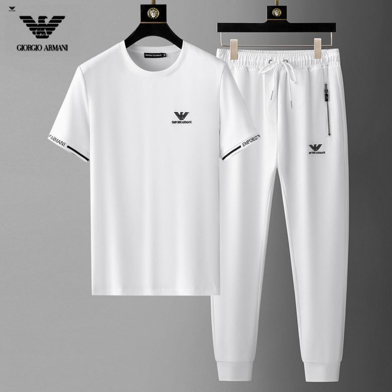 Wholesale Cheap A rmani Short Sleeve MEN Tracksuits for Sale