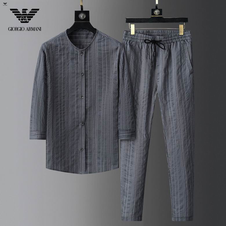 Wholesale Cheap A rmani Short Sleeve MEN Tracksuits for Sale