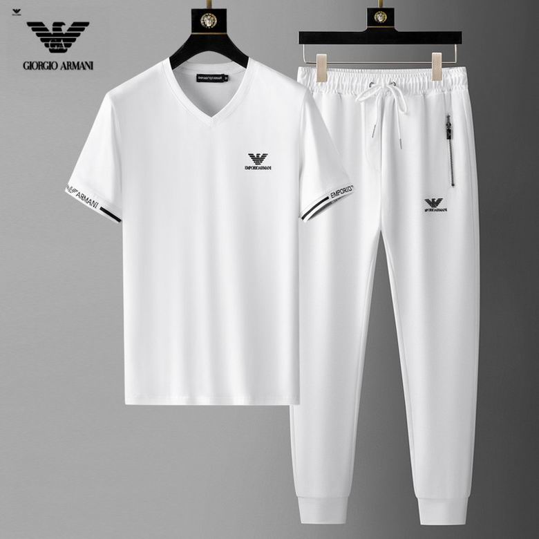 Wholesale Cheap A rmani Short Sleeve MEN Tracksuits for Sale