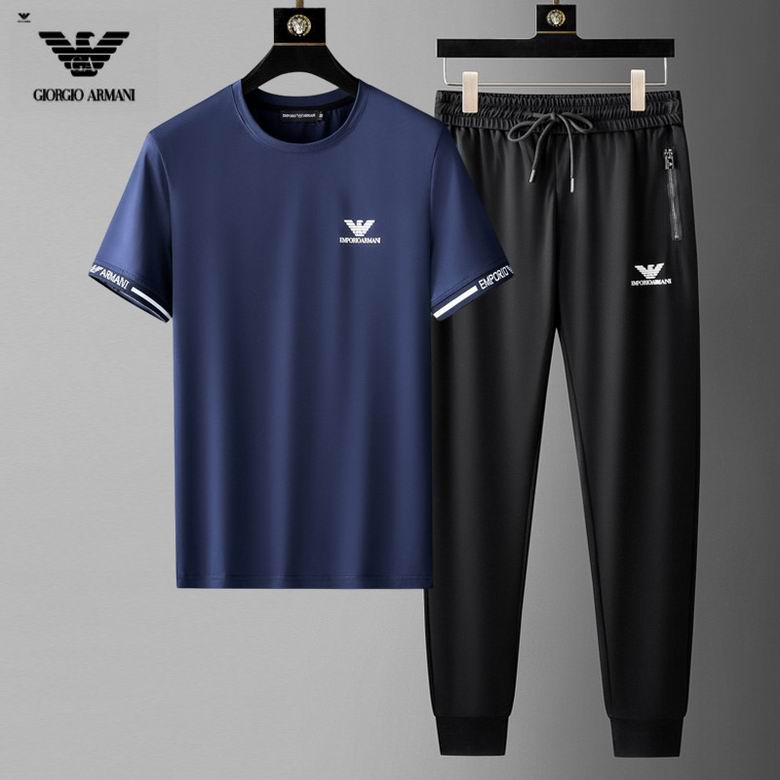 Wholesale Cheap A rmani Short Sleeve MEN Tracksuits for Sale