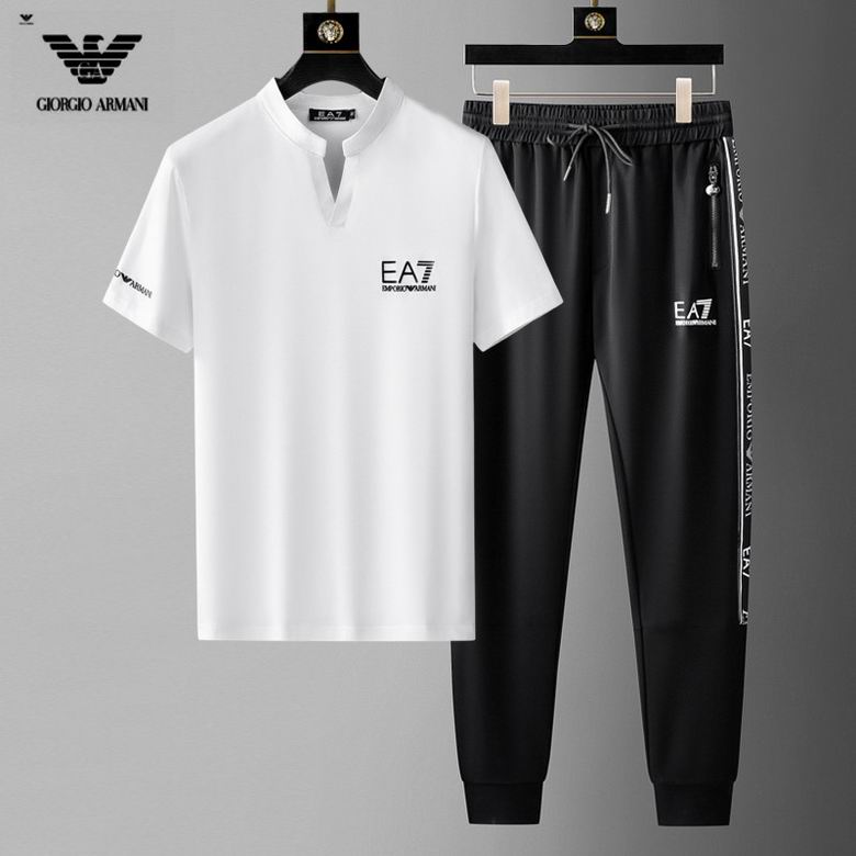Wholesale Cheap A rmani Short Sleeve MEN Tracksuits for Sale