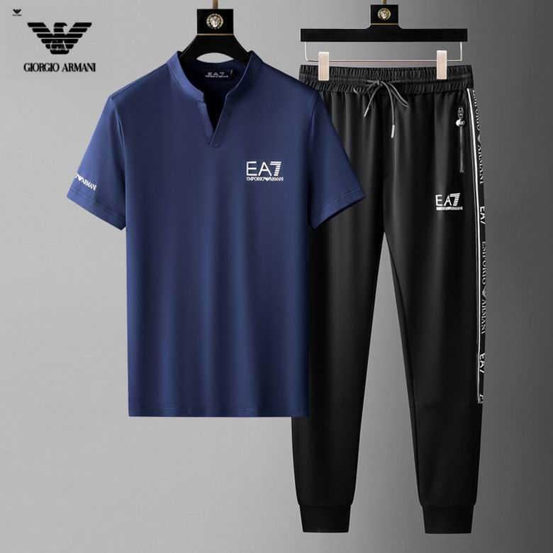 Wholesale Cheap A rmani Short Sleeve MEN Tracksuits for Sale