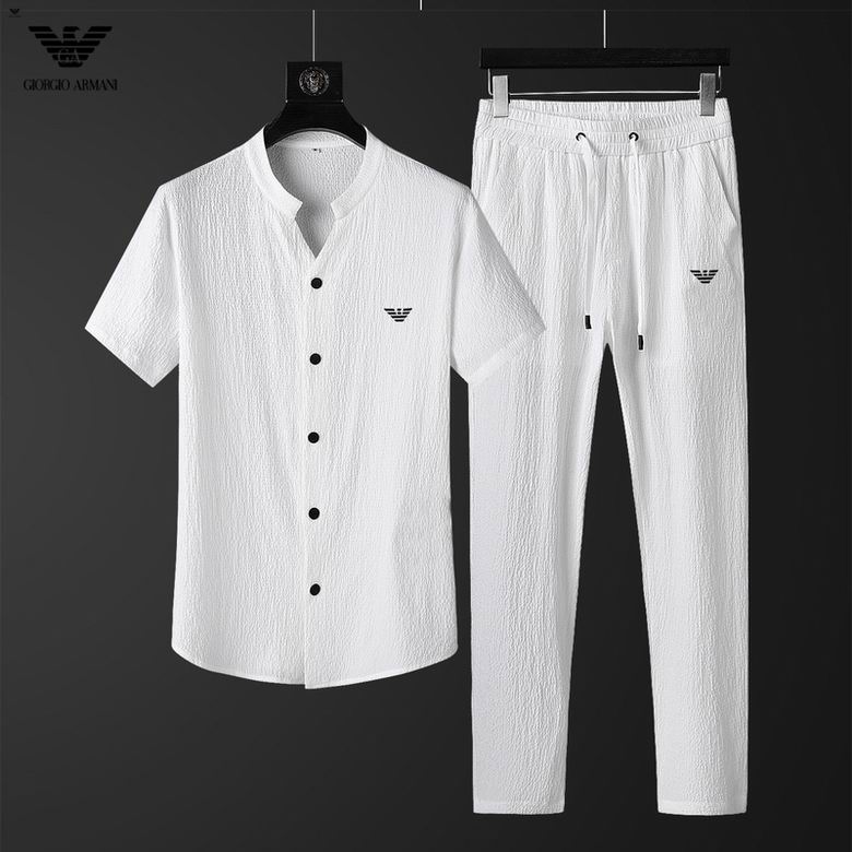Wholesale Cheap A rmani Short Sleeve MEN Tracksuits for Sale