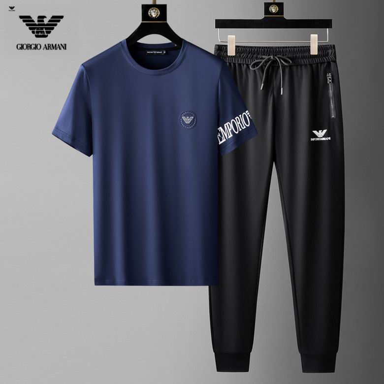 Wholesale Cheap A rmani Short Sleeve MEN Tracksuits for Sale