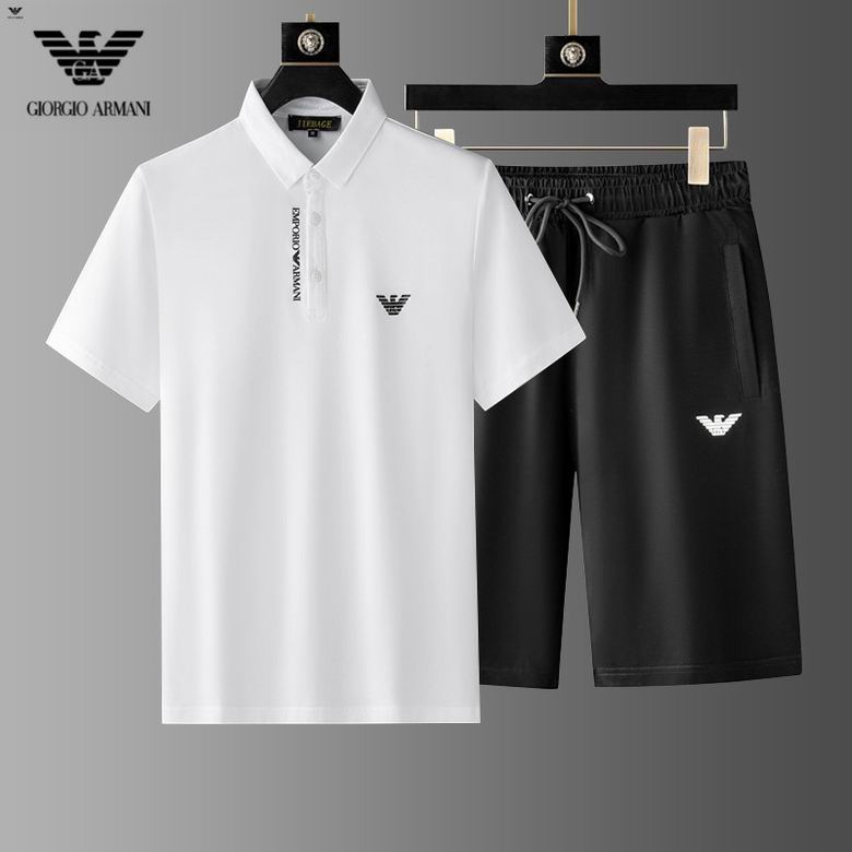 Wholesale Cheap A rmani men Short Sleeve Tracksuits for Sale