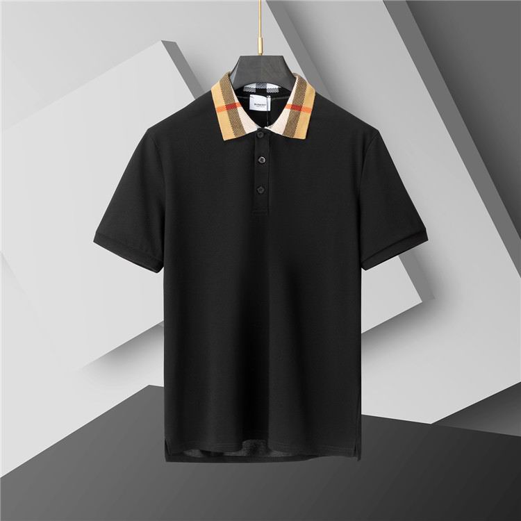 Wholesale Cheap B.urberry Short Sleeve Lapel Replica T Shirts for sale