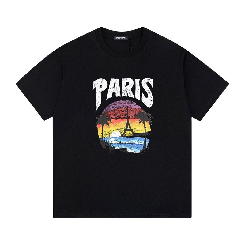 Wholesale High-quality Cheap B.alenciaga Short Sleeve Crew Neck T-Shirts for sale