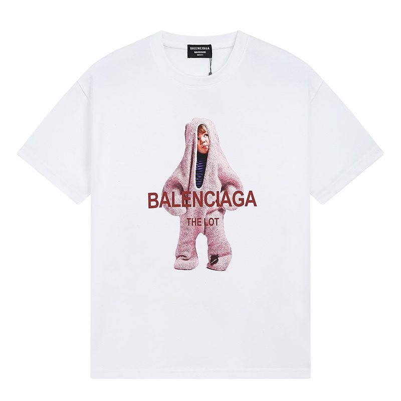 Wholesale High-quality Cheap B.alenciaga Short Sleeve Crew Neck T-Shirts for sale
