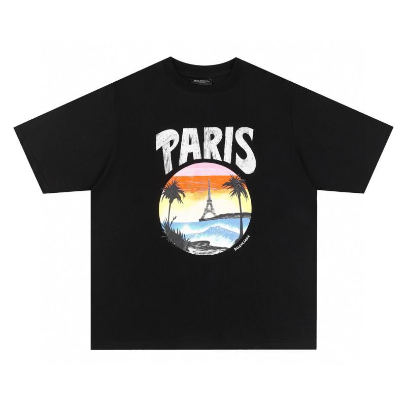 Wholesale High-quality Cheap B.alenciaga Short Sleeve Crew Neck T-Shirts for sale