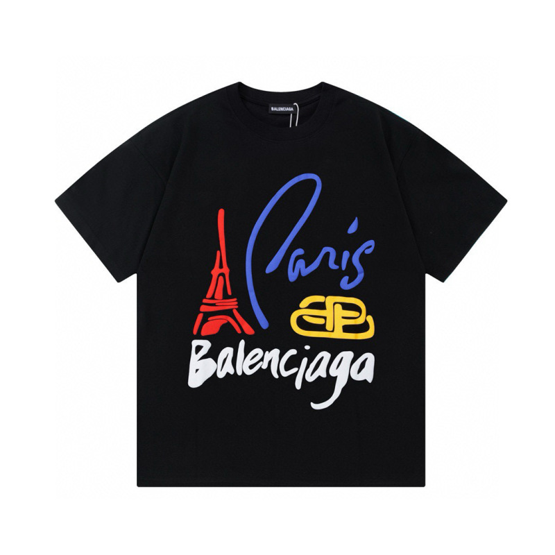 Wholesale High-quality Cheap B.alenciaga Short Sleeve Crew Neck T-Shirts for sale