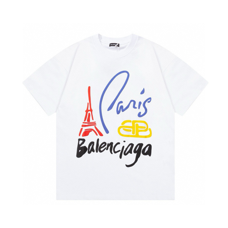 Wholesale High-quality Cheap B.alenciaga Short Sleeve Crew Neck T-Shirts for sale