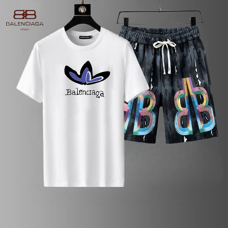 Wholesale High-quality Cheap B.alenciaga Short Sleeve Tracksuits Set for sale