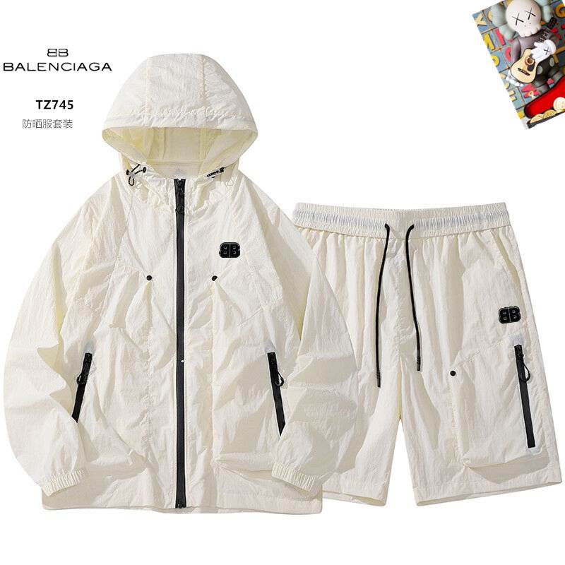 Wholesale Cheap B.alenciaga Short Hooded Jackets set for Sale