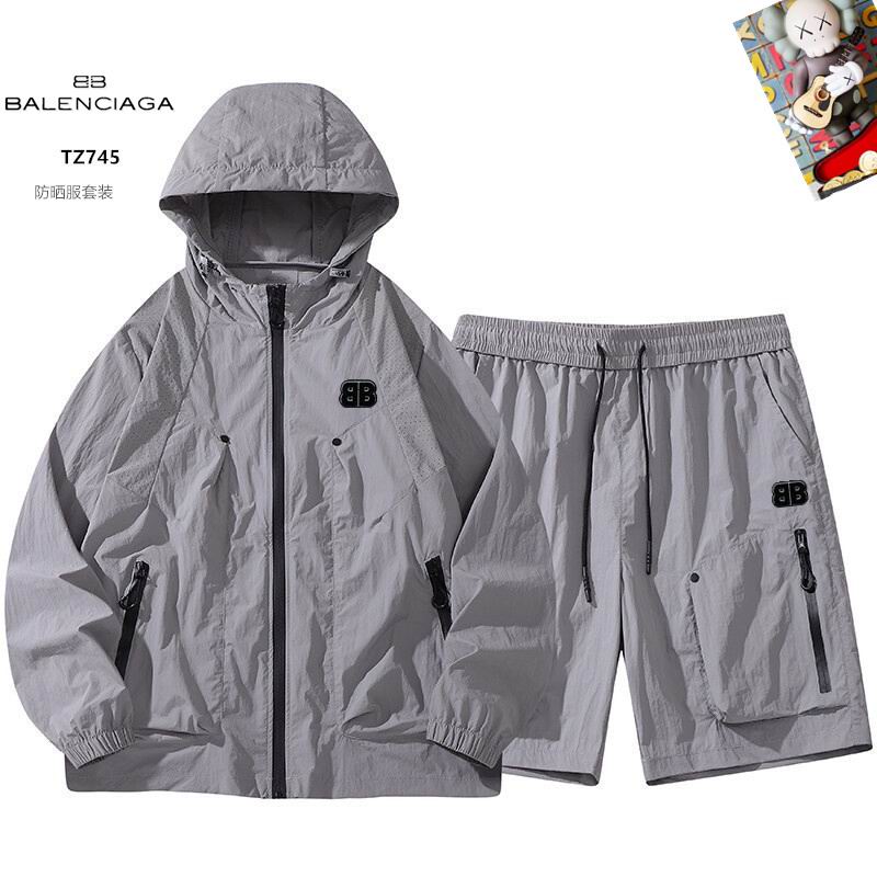 Wholesale Cheap B.alenciaga Short Hooded Jackets set for Sale