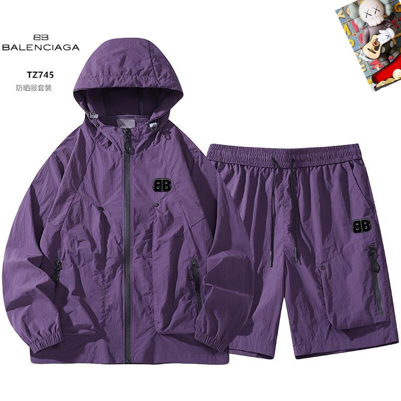 Wholesale Cheap B.alenciaga Short Hooded Jackets set for Sale