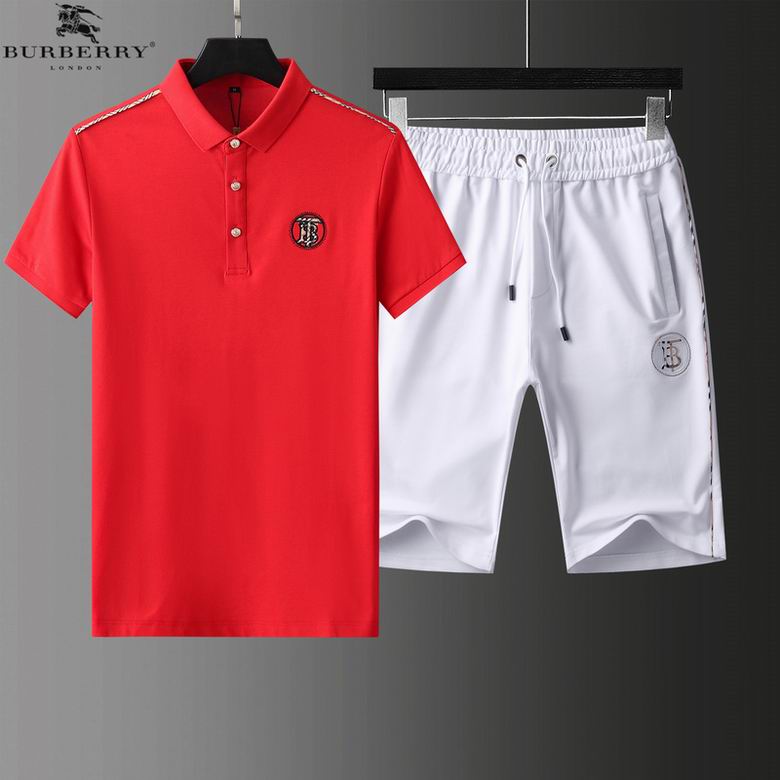 Wholesale Cheap B urberry Short Sleeve MEN Tracksuits for Sale