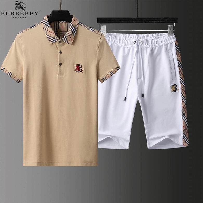 Wholesale Cheap B urberry Short Sleeve MEN Tracksuits for Sale