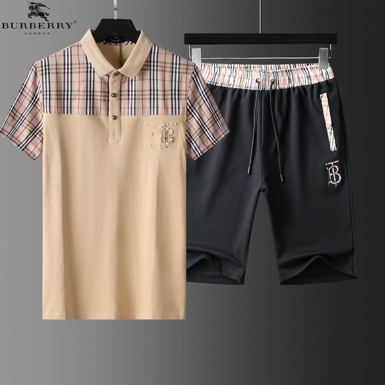 Wholesale Cheap B urberry Short Sleeve MEN Tracksuits for Sale