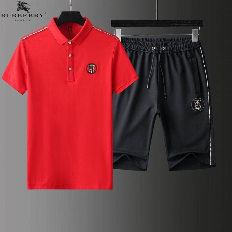 Wholesale Cheap B urberry Short Sleeve MEN Tracksuits for Sale