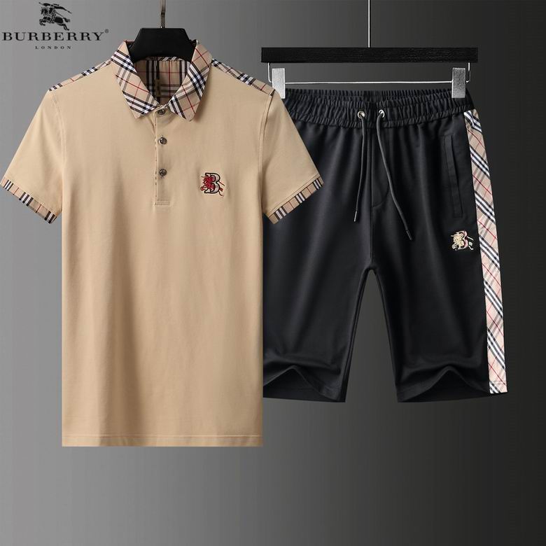 Wholesale Cheap B urberry Short Sleeve MEN Tracksuits for Sale