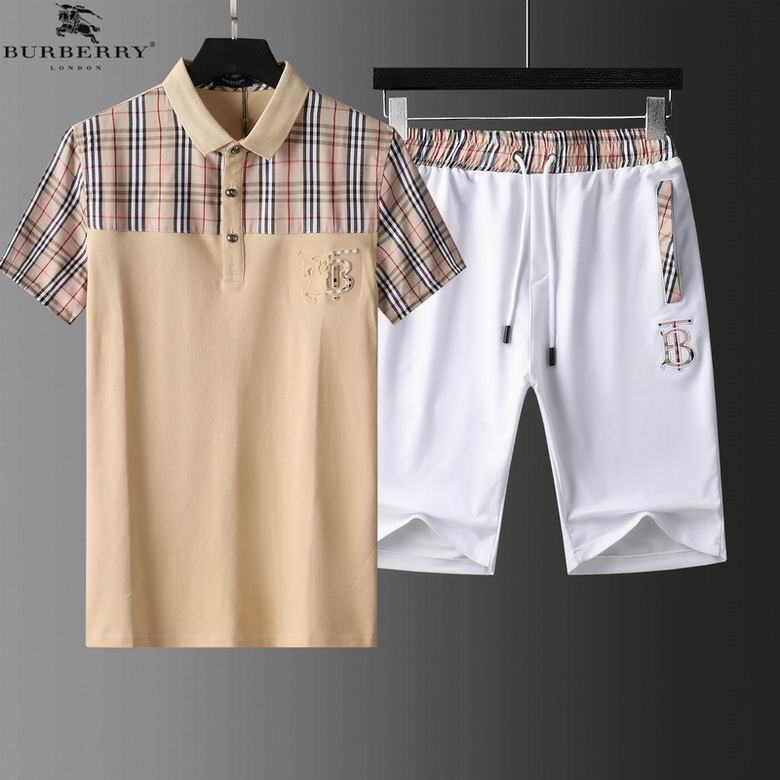 Wholesale Cheap B urberry Short Sleeve MEN Tracksuits for Sale