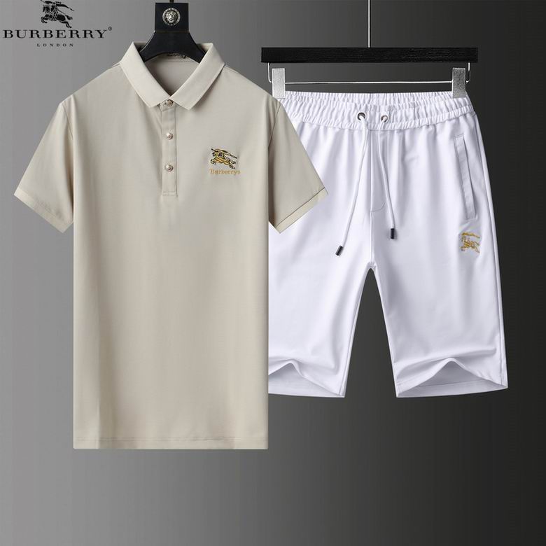 Wholesale Cheap B urberry Short Sleeve MEN Tracksuits for Sale