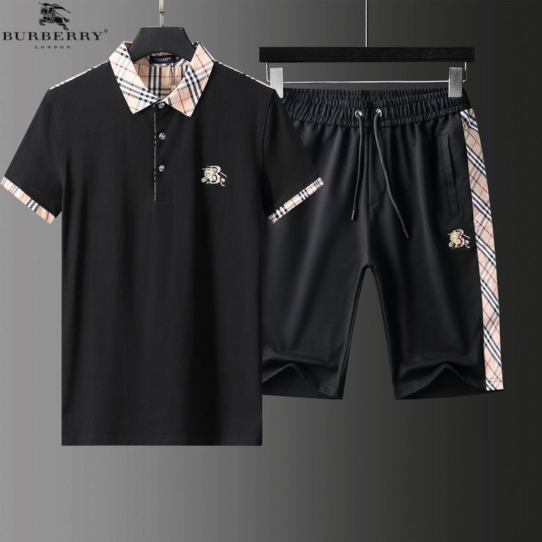 Wholesale Cheap B urberry Short Sleeve MEN Tracksuits for Sale