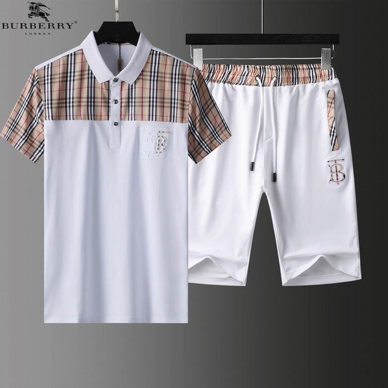 Wholesale Cheap B urberry Short Sleeve MEN Tracksuits for Sale