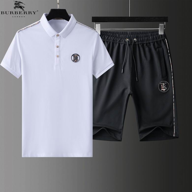Wholesale Cheap B urberry Short Sleeve MEN Tracksuits for Sale