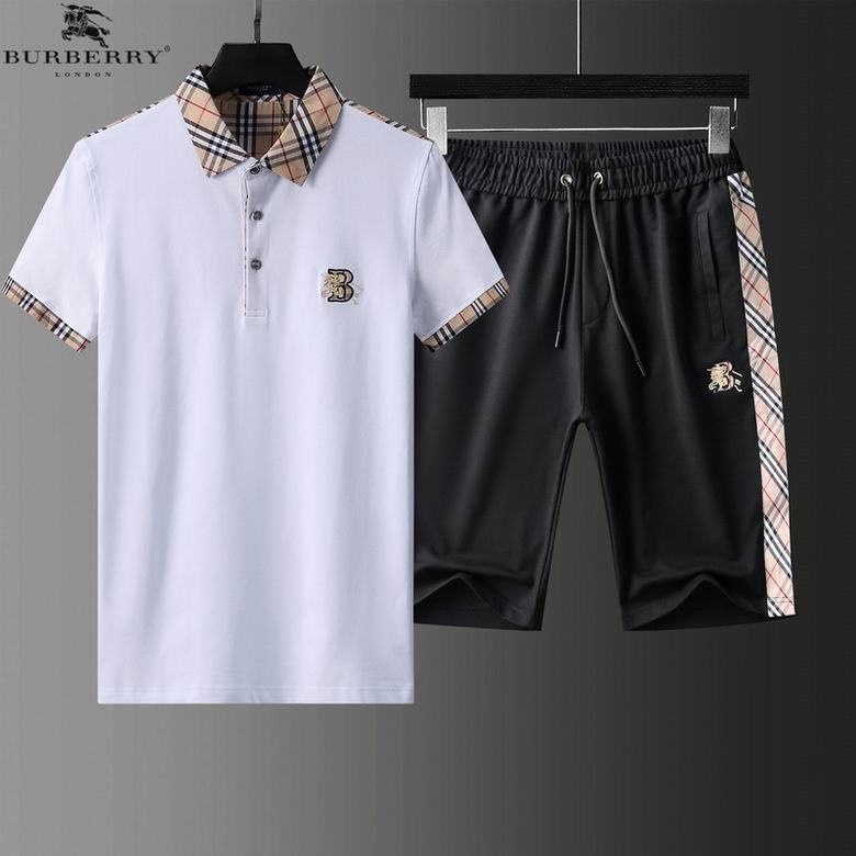 Wholesale Cheap B urberry Short Sleeve MEN Tracksuits for Sale